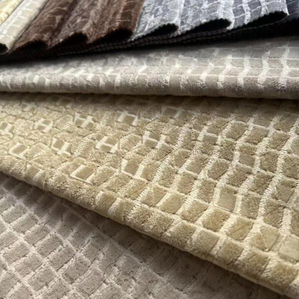 Glue Embossed Knitted Velvet Fabric Polyester Woven Fabrics Multi Colors Sofa Fabric Factory