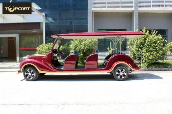 Luxury CE approved electric vintage car 12 seater golf cart in Roof with Jumper Seat
