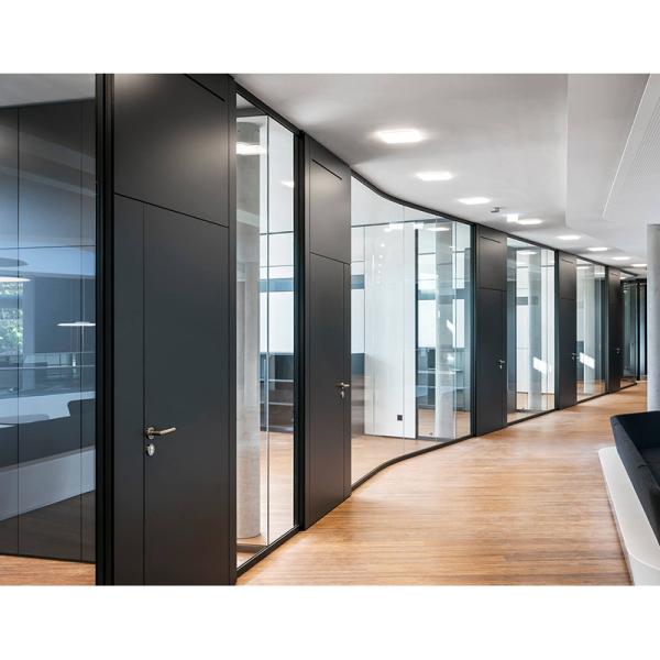 Partie vitrée à cadre en aluminium pour bureau / partie vitrée panoramique pour restaurant