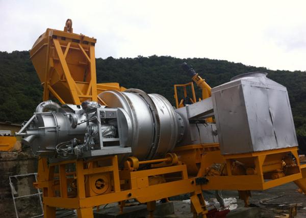 170KW Mobile Hot Drum Mix Asphalt Plant , 5M3 Aggregate Hopper Concrete Mixing Plant