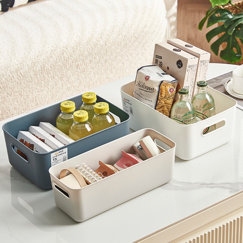 Plastic Storage Basket Snack Clothes Portable Plastic Organizer Desktop Household Dormitory Storage Box