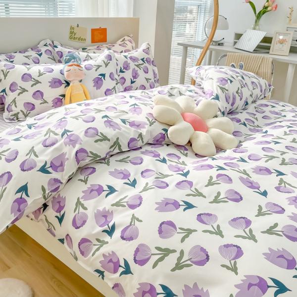 2024 Tendência Simple Skin-Friendly Cotton Four-Piece Set para uma cama natural e orgânica