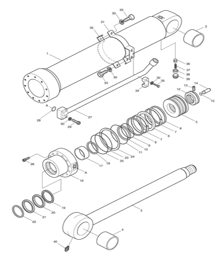 2480-6043KT Kit d'étanchéité commune du centre pour les pièces de pièces de l'excavatrice DOOSAN SOLAR 130LC-V