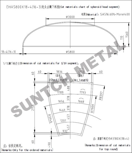 Monel400 Pressure Vessel Clad Head