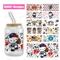 Hello Kitty 16oz Baseball Bolas desportivas transferência UV DTF copos adesivos de embrulho para vidro Tumblers Desenhos personalizados