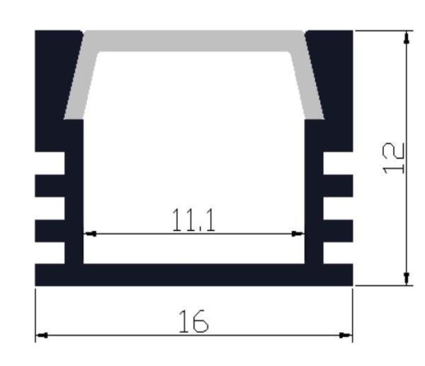 Aviation 6063 Aluminium Led Profile Channel 16 X 12mm Strip Light Channel