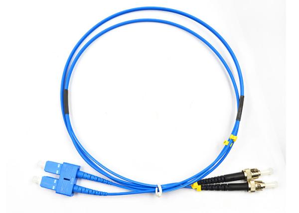 Duplex Fiber Optical Patch Cord Armored Protection SC To ST Singlemode Type