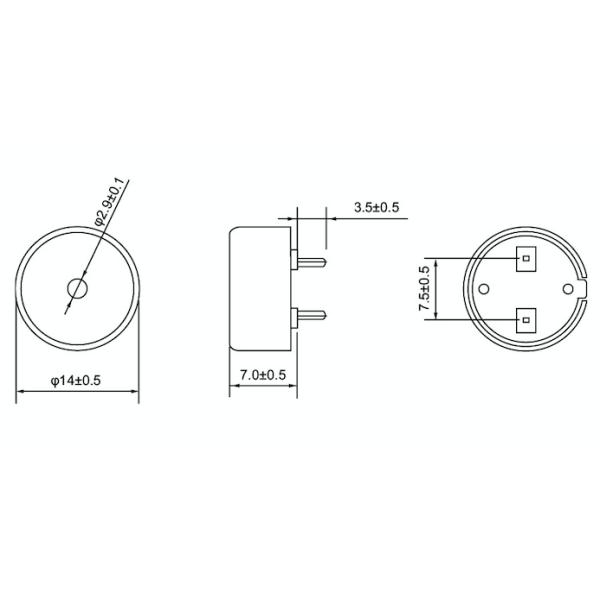 Cellphone Pin Type Micro Piezo Buzzer 5V Φ14*7mm Without Oscillator Circuit