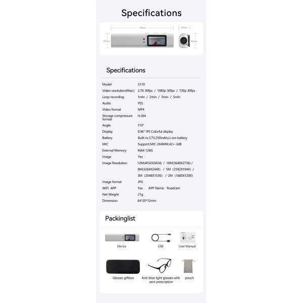 2.7K 12MP Tiny FPV Camera With Voice Prompt IPS Colorful Display Small Fpv Camera