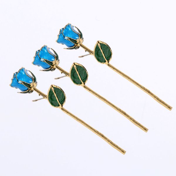 24K Gold-plated Eternal Rose Gold Resin Preserved Flower Golden Branch Rose Christmas Valentine's Day Gift