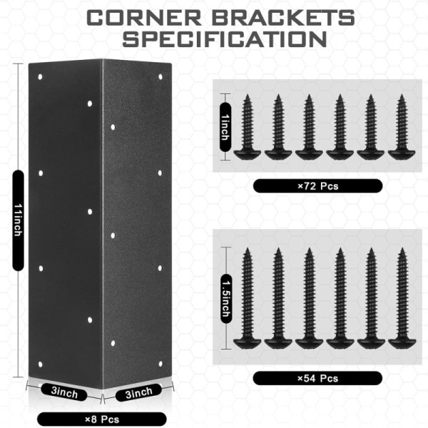 Outdoor Rustproof Raised Bed Corner Brackets Heavy Duty Metal Connectors with Screws for Garden Projects