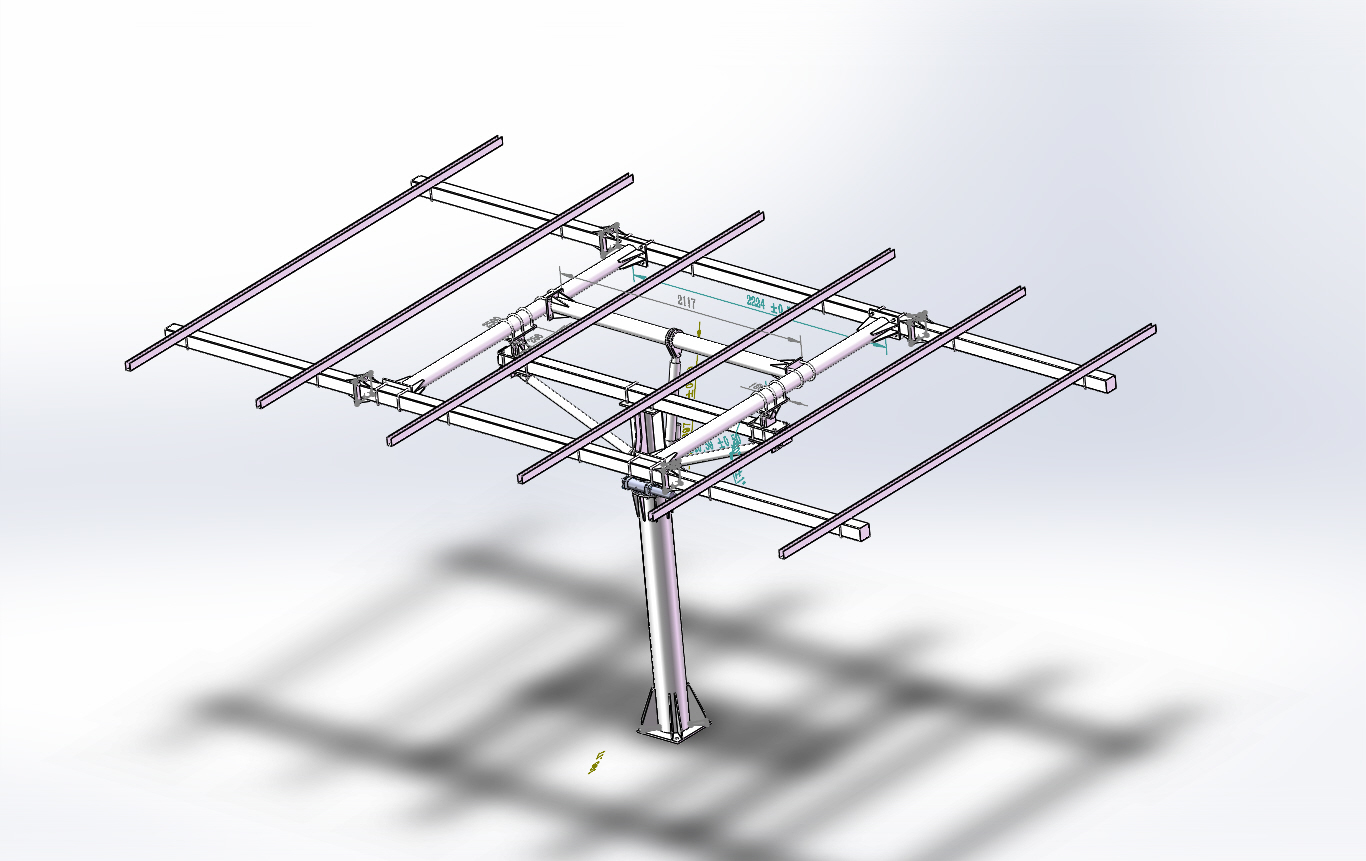Aluminum 5kw One Axis Solar Tracking System One Axis Solar Tracker