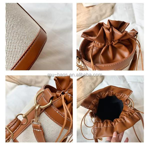 Elegant Luxury Designer Bucket Bag For Ladies And Girls With Drawstring Leather And 2 Colors
