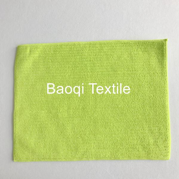 Green 2 layersthick twist solid microfiber dish rags， tea towels wipes,single side kitchen cleaning rags size 40*40cm