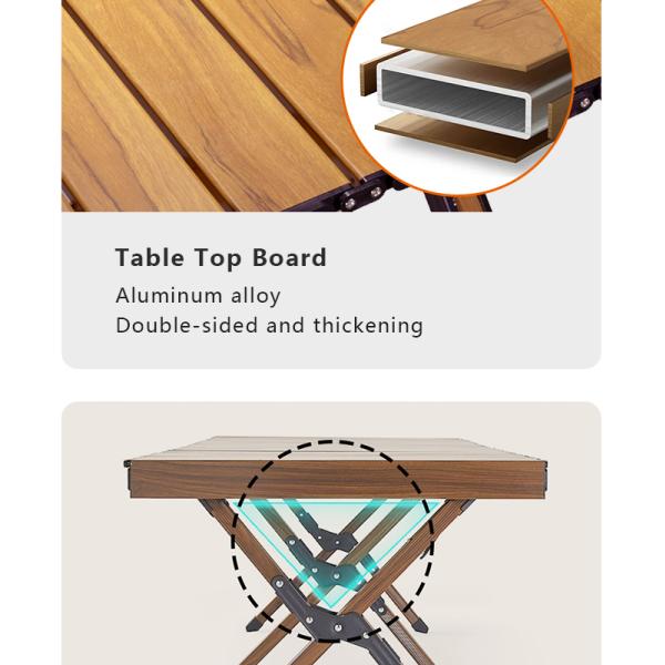 Tabla de acampada de aluminio de doble cara con carga de 30 kg plegable