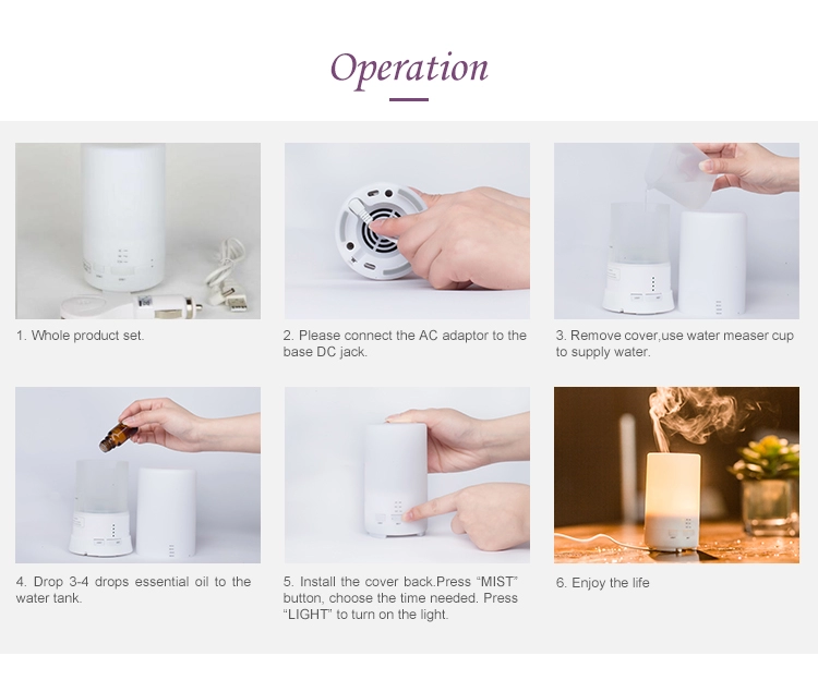Portable Mini Small 70ml Car Aroma Essential Oil Diffuser USB Auto Shut-Off Aromatherapy Diffuser with 3 Time Setting
