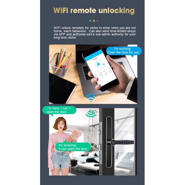 FPC Fingerprint Lock Sliding Door Lock Bluetooth Zinc Alloy Handle