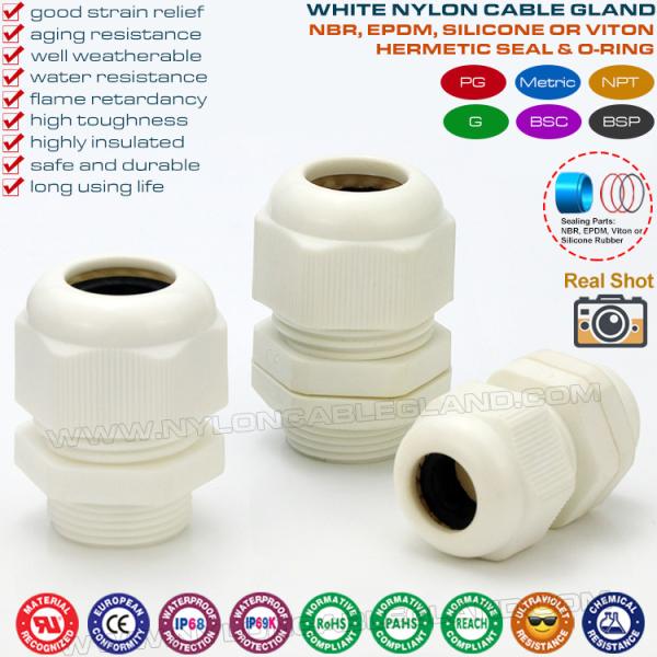 Glándulas de cable de nylon plásticas del hilo hermético de la PÁGINA de IP68 IP69K con los anillos o