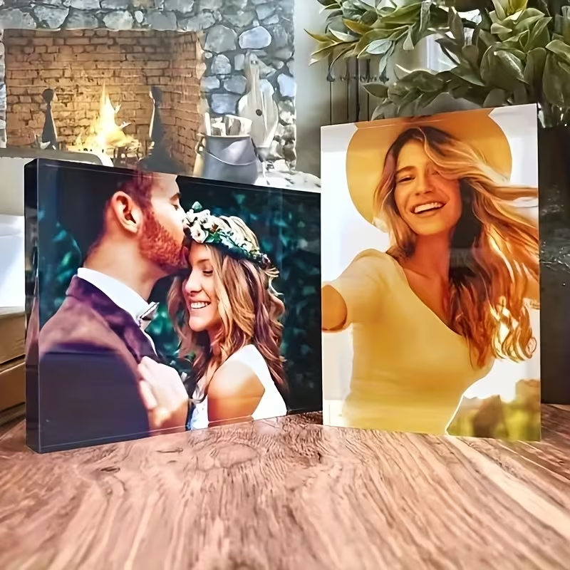 High Transparency Acrylic Logo Block With UV Printing And Customizable Sizes