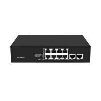 8 portas CCTV POE Switch Ethernet rápido com 2 Gigabit Copper Uplink PoE Af/At 120W Budget