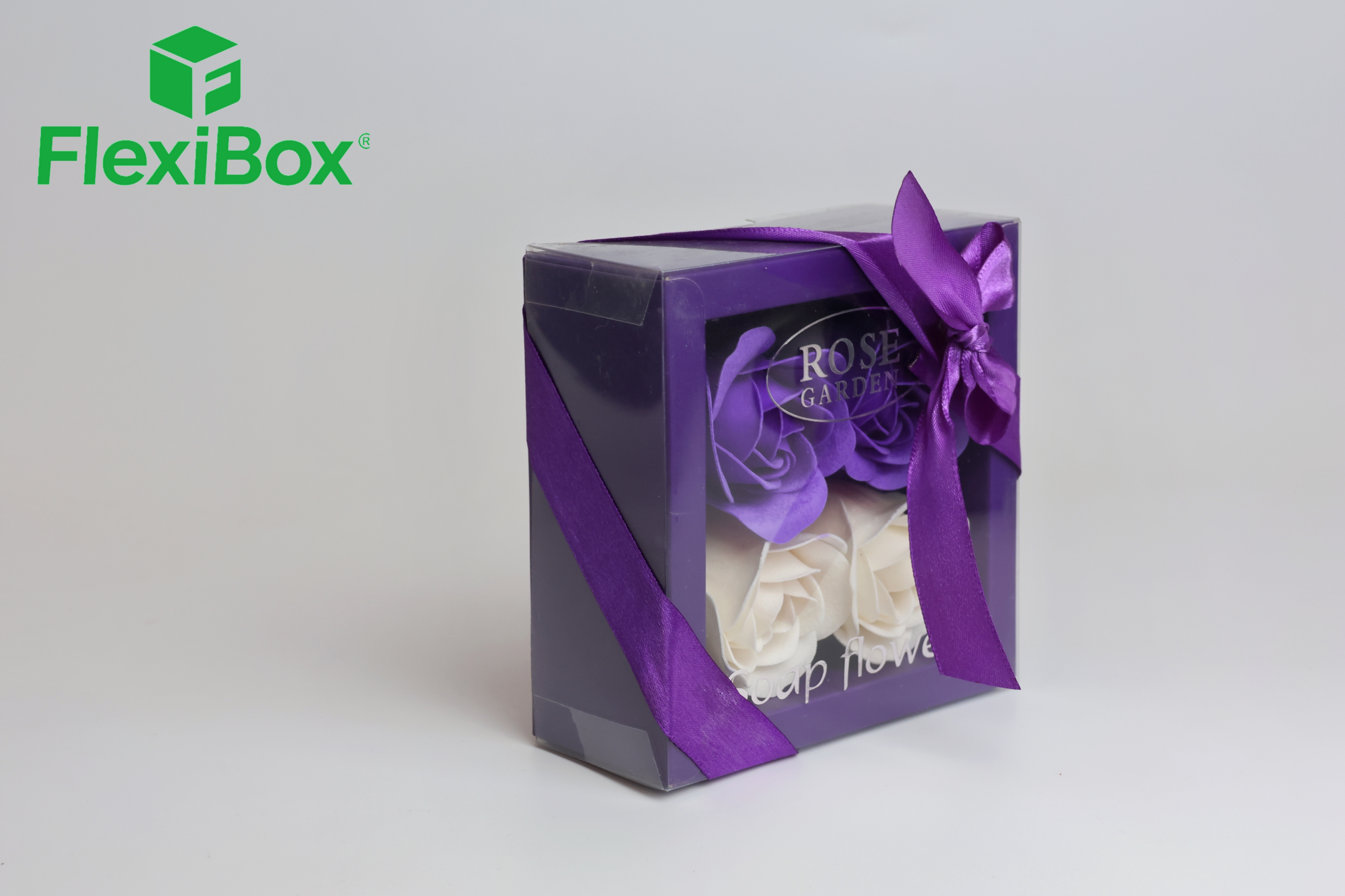 Elegant Purple Floral Gift Box with Transparent Window Display and Customizable OEM/ODM Services