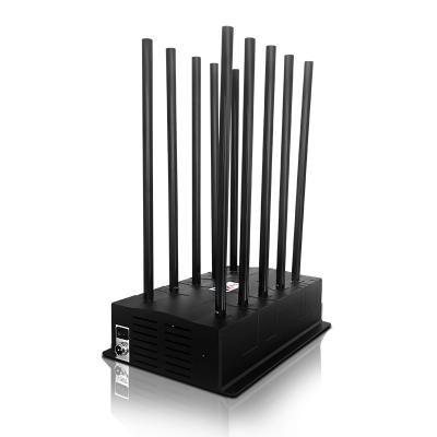 200-400 o quadrado mede o bloqueio de jammer Desktop do sinal do construtor do sinal de WiFi do jammer do canal 100W RF 5G da escala 10