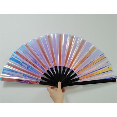 Grande PVC de dobramento reflexivo 33*68cm de bambu do fã da mão para o partido