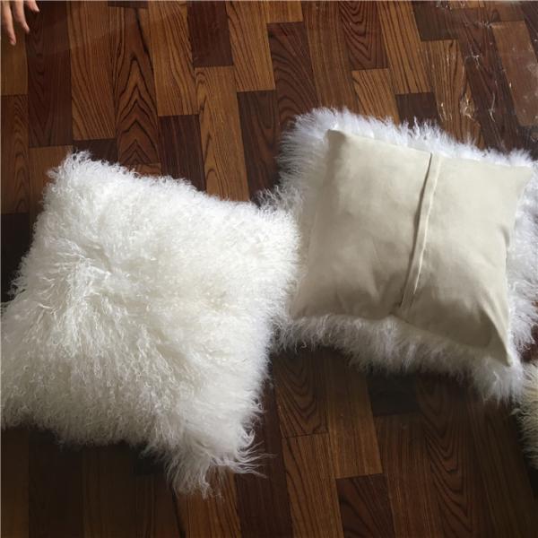 sheepskin curly wool pillow case mongolian wool pillow cover lambskin pillow