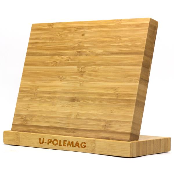 ISO9001 2000 System Natural Bamboo Wood Magnetic Knife Block Holder Customized Design