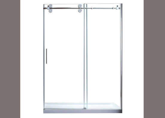 Customized Bath Shower Glass , Clear Toughened Glass 4-12mm Thickness