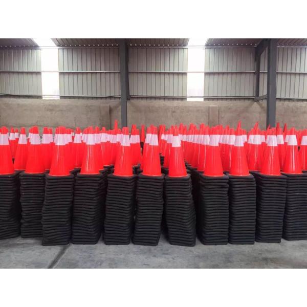 Barricas de control de tráfico flexibles de 75 cm y 90 cm con base negra