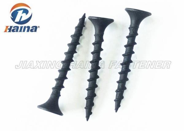 Black Phosphate Self Drilling Concrete Screws , Fine Thread Drywall Screw Bugle Head