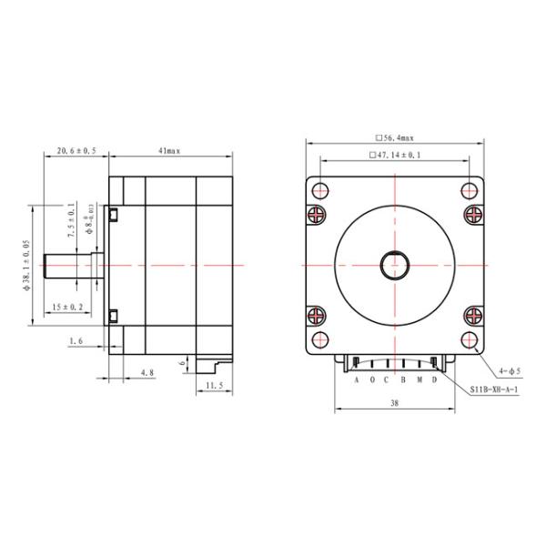 1.8 Degree 2 Phase Nema 23 Captive Stepper Motor 41mm Body With CE