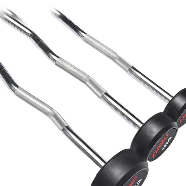 Oem Logo 20kg Fixed Rubber Barbell Power Training Fitness Equipment Free Weights