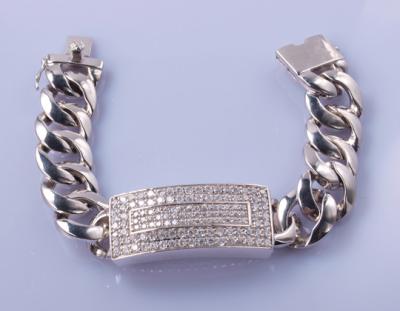 prata interurbana do bracelete dos braceletes 18cm 12mm Cuban Link dos presentes do relacionamento 75g