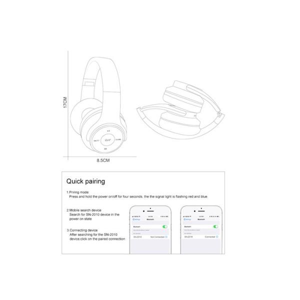 Hi - Fi Stereo Waterproof Wireless Headphones Over Ear Type Deep Bass Sound