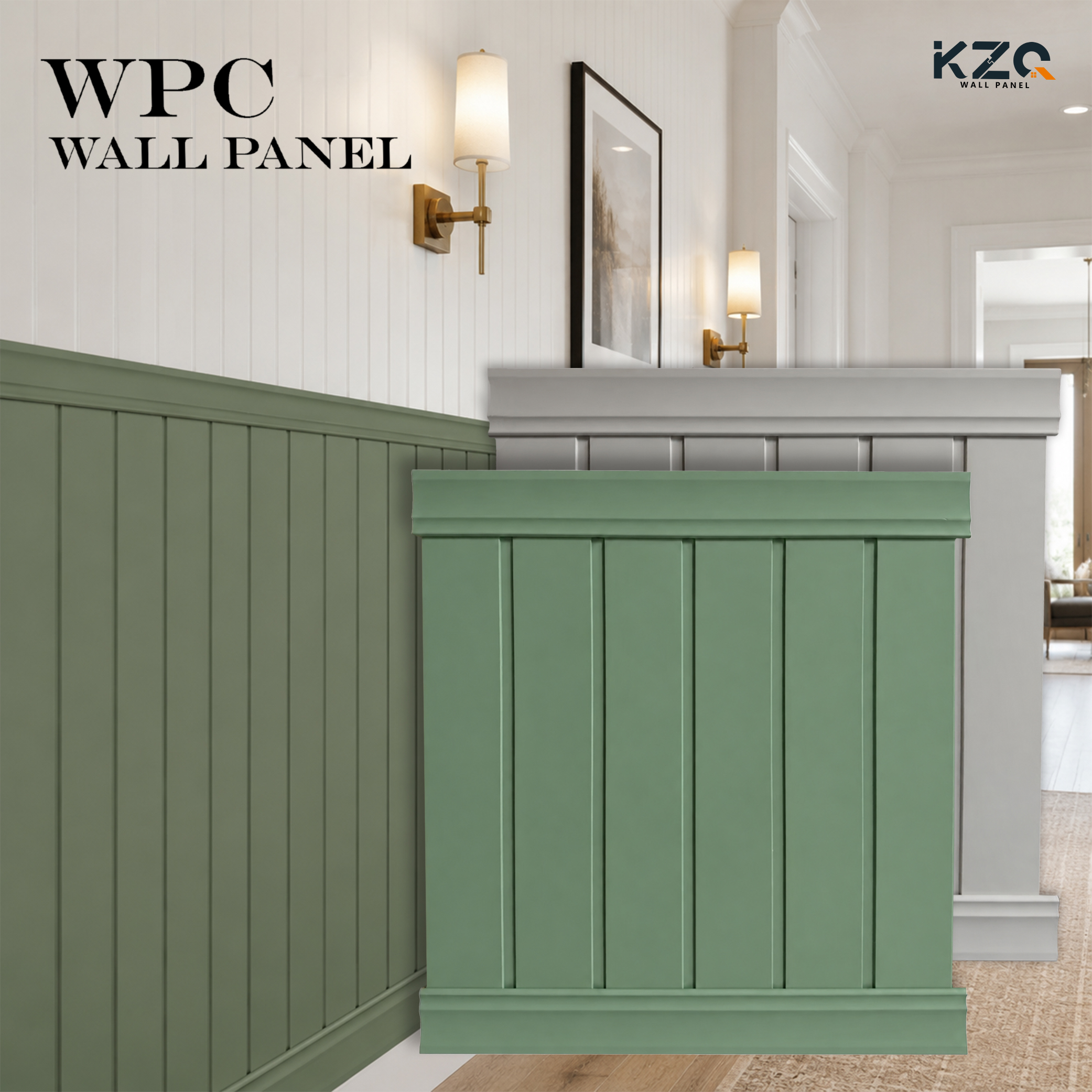 Modern Fluted WPC Interior Wall Panel Waterproof Fireproof for Bedroom Villa