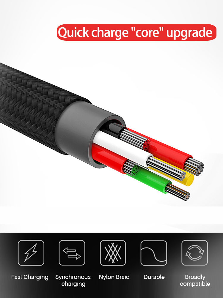 Durable 2m Micro USB Data Transfer Cable Quick Charging