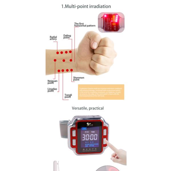 650nm GMP Laser Therapy Wrist Watch , Laser Light Therapy Devices
