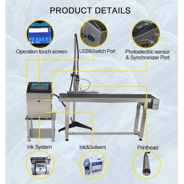 380V 50HZ Industrial Continuous Inkjet Printers 100W CE ISO Certificate