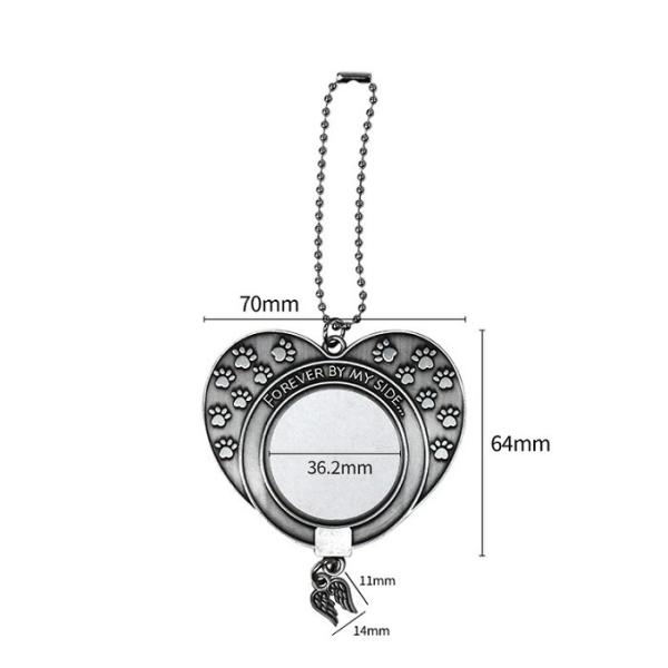 Custom Logo Car Hanging Ornament Metal Christmas Angel Wing Ornaments Sublimation Blanks Christmas Decorations