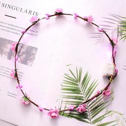 Ladies Christmas Hair Accessories Luminous Led Flower Crown Light Up Glowing 65cm