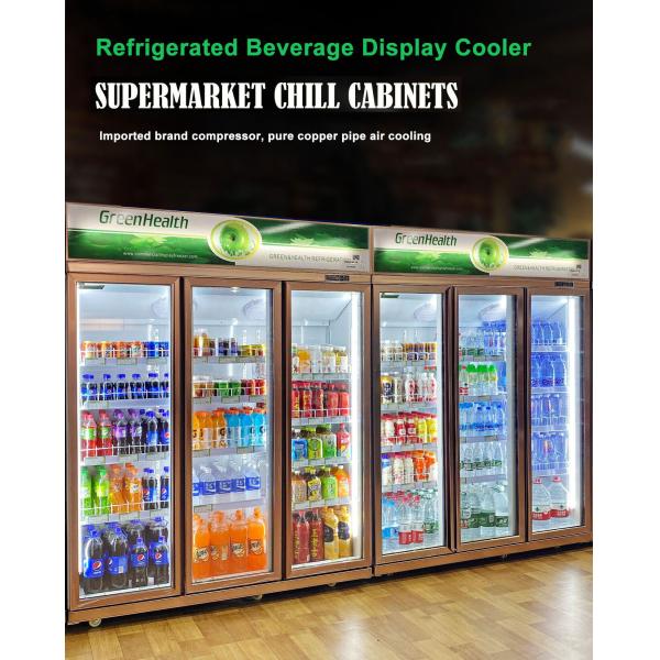 Высота холодильника двери шкафов рефрижерации вентилятора охлаждая 2 регулируемая для супермаркета