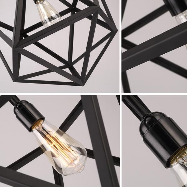 ECOBRT Industrial Polyhedron Pendant Light Vintage Pendant Lighting Antique Hanging Light 1 Light Barn Metal Light