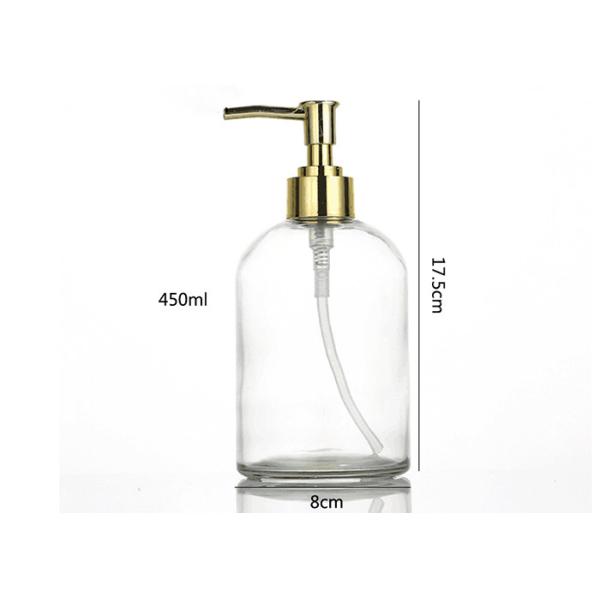 Hotel Bathing Washing Glass Shampoo Bottle With Sprayer Pump Anti Shock