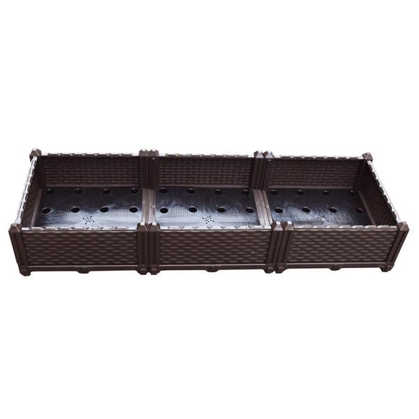 40*40*22cm plastic plant grow box, garden beds DIY planter box for vegetable/flower/herb outdoor backyard, natural