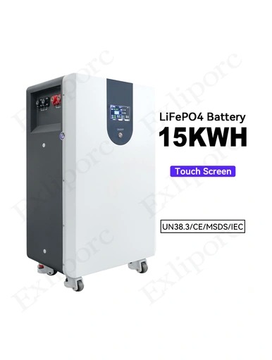 15kWh Capacity LiFePO4 Battery with 10000 Cycle Life and Wi-Fi & Bluetooth App Control for Home Energy Storage