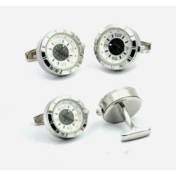 Alloy Material Mens Diamond Cufflinks , Embedding shirt cuff button