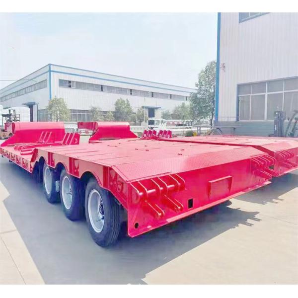 Стальная 3-осевая низкоположная шасси трактор прицеп грузовик плоская кровать 60-80 тонн полуприцеп