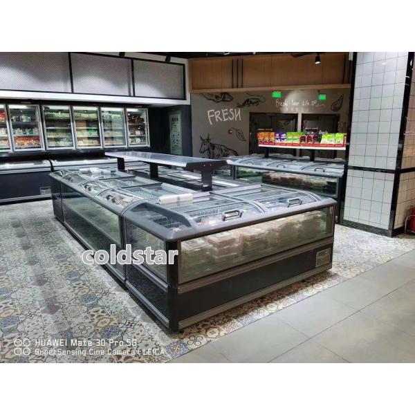 Supermarket Refrigerated Display Island Fresh Meat Freezer